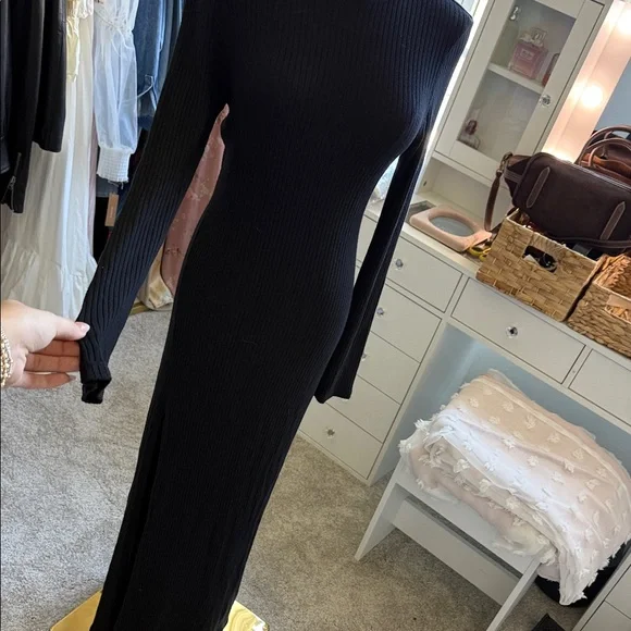 Reformation Black Long Sleeve Dress size small